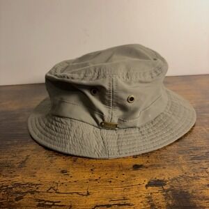 Stetson No Fly Zone Bucket Hat Sz L Green Gray Insect Repellent Sun Guard Outdoo